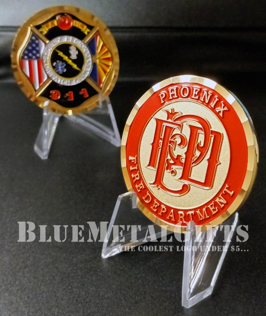 Phoenix Fire Department challenge coin from BlueMetalGifts.com