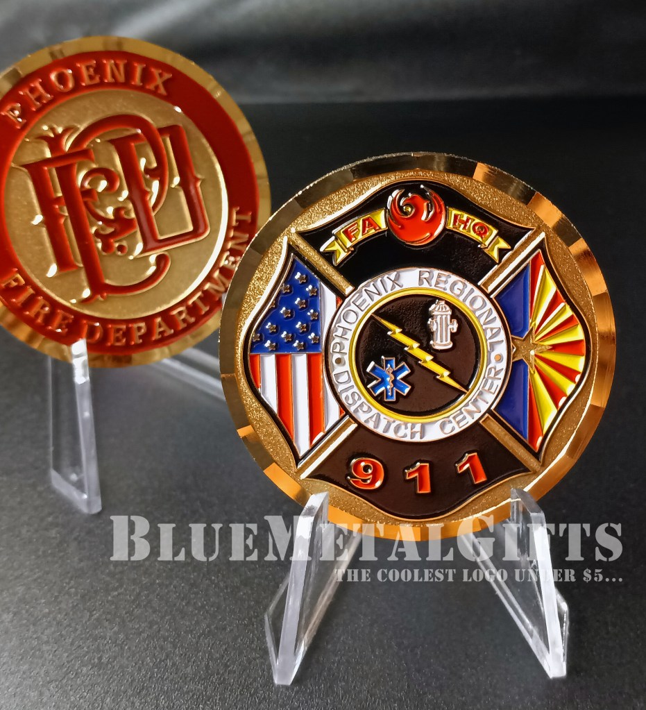 Phoenix Fire Department challenge coin from BlueMetalGifts.com