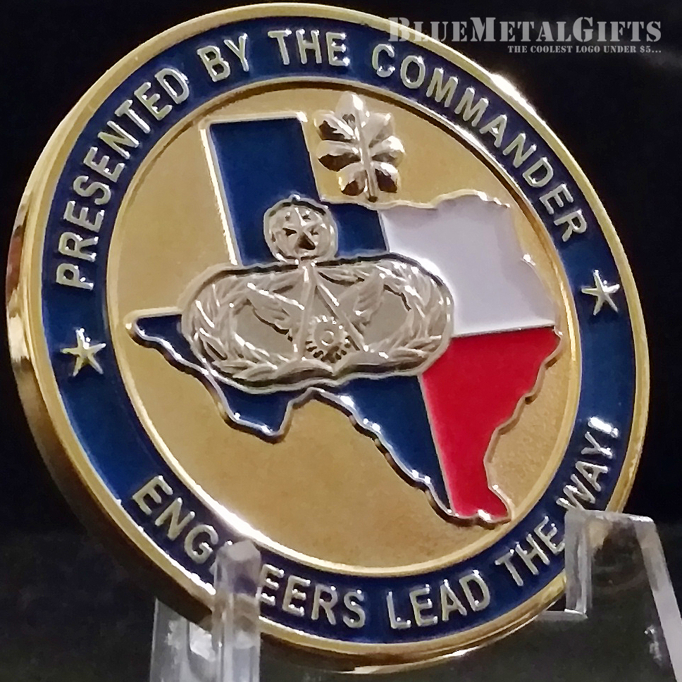 7th Civil Engineer Squadron Challenge Coin Presented by the Commander Engineers Lead the Way! Texas 7th Civil Engineers Squad Dyess Air Force Base Texas Dyess AFB Texas BlueMetalGifts.com www.bluemetalgifts.com