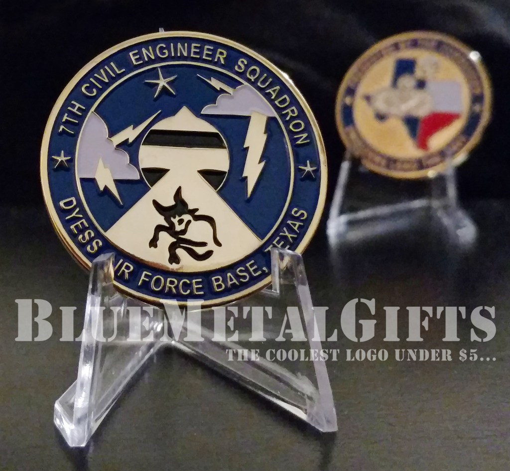 7th Civil Engineer Squadron Challenge Coin Presented by the Commander Engineers Lead the Way! Texas 7th Civil Engineers Squad Dyess Air Force Base Texas Dyess AFB Texas BlueMetalGifts.com www.bluemetalgifts.com