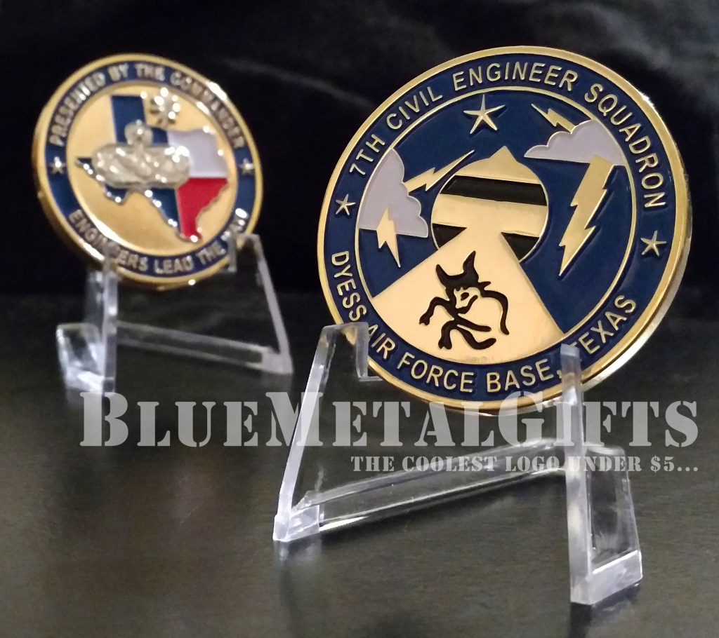 7th Civil Engineer Squadron Challenge Coin Presented by the Commander Engineers Lead the Way! Texas 7th Civil Engineers Squad Dyess Air Force Base Texas Dyess AFB Texas BlueMetalGifts.com www.bluemetalgifts.com