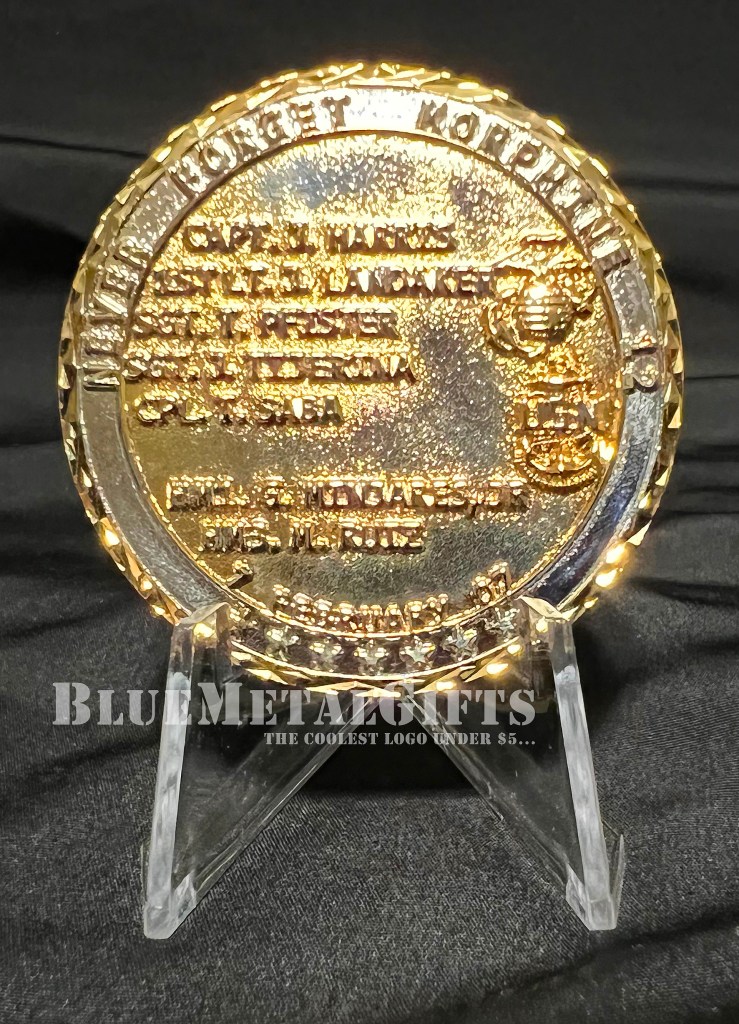 Purple Foxes Memorial coin; challenge coin from BlueMetalGifts.com