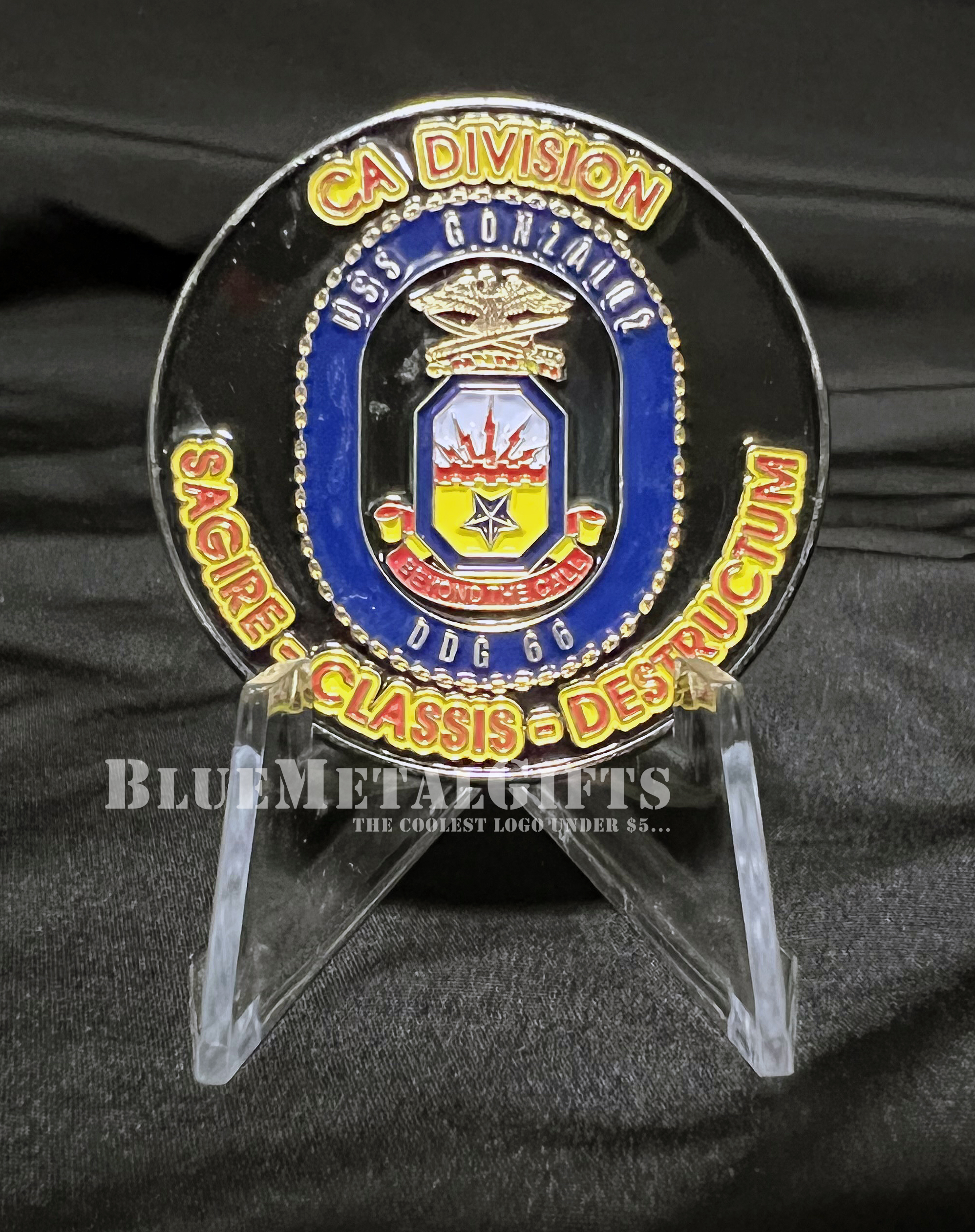 USS Gonzalez Challenge coin from BlueMetalGifts.com