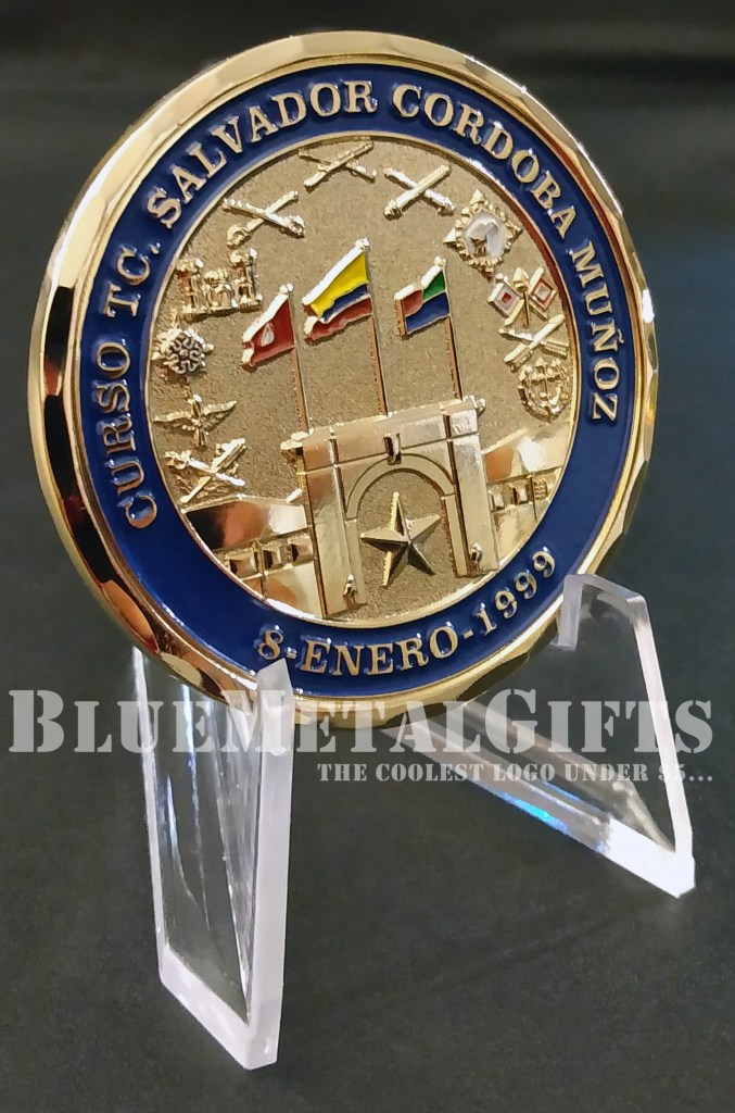 Rare Spanish language Challenge coin: Saint Michael Archangel from BlueMetalGifts.com